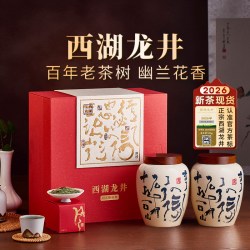 西湖工夫 特级梅家坞西湖龙井茶叶礼盒装长辈2023新绿茶300g