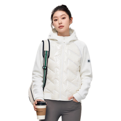 雪中飞 轻薄连帽短款羽绒服 白色 S
