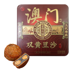 金尊 双黄豆沙月饼 礼盒装 600g