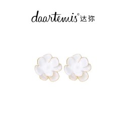 daartemis 谭松韵同款daartemis达弥山茶花耳钉女手工雕刻珐琅耳饰商场同款