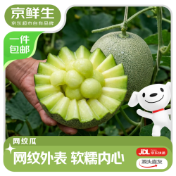 京鲜生 海南网纹瓜 净重4-5斤 2粒网纹蜜瓜