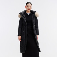 今日必买、限尺码：千仞岗 90羽绒服加厚连帽长款毛领高充绒量女外套 Y299227B