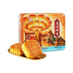广州酒家 蛋黄果仁豆沙月饼礼盒 720g 广式月饼