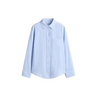 H&M 亚麻混纺 浅蓝色 M 女士衬衫
