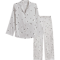 Ubras 流光满印翻领家居服套装 椰青灰 XL