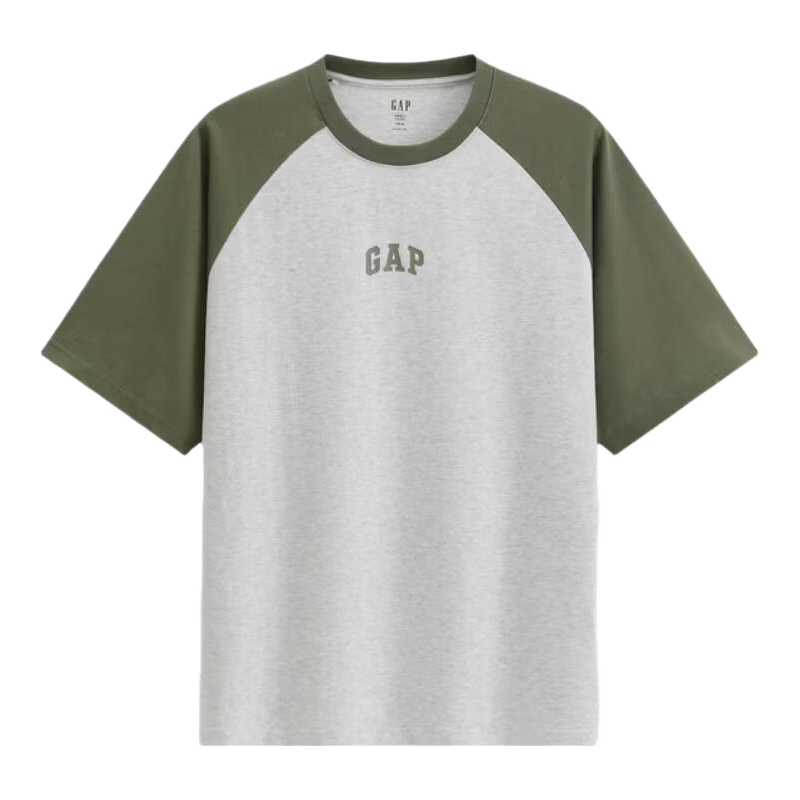 Gap 725618 纯棉撞色插肩 浅灰色 M(170/92A) 短袖T恤