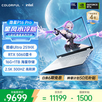 七彩虹 隐星 P16 Pro 16英寸水冷游戏笔记本电脑(酷睿Ultra7-251HX 16G 1TB RTX5060 300Hz）