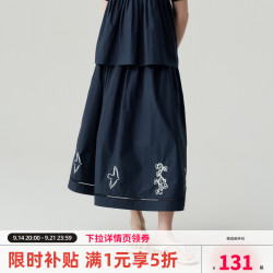 ELLE kids 法式绣花度假套 藏青色-半裙 120 835100406