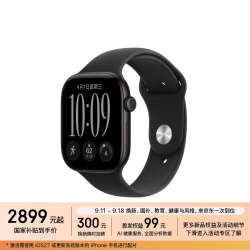 Apple Watch Series 12 智能手表 46mm GPS版  黑色铝金属表壳 黑色运动型表带 S/M