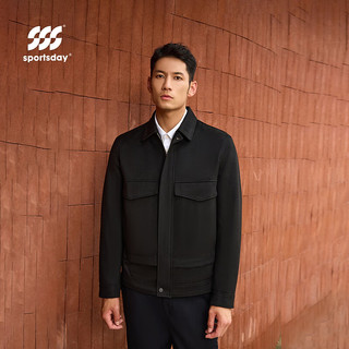 海澜之家 运动保暖可机洗翻领夹克 黑色 3XL