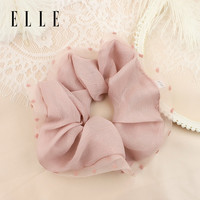 ELLE 点缀装饰简约大肠发圈百搭网纱皮筋发绳优雅头饰礼物 粉紫色 多色可选