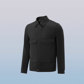 海澜之家 运动保暖可机洗翻领夹克 黑色 3XL