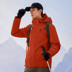 拓路者 朱雀冲锋衣硬壳男户外登山服防风防水外套夹克春秋 朱雀红 M