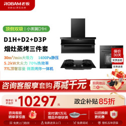 老板（Robam）抽油烟机小黑翼D1H顶侧双吸30风量1400Pa静