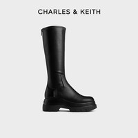 移动端：CHARLES & KEITH CHARLES&KEITH26秋新款CK1-90380188时尚厚底拉链加绒长筒靴