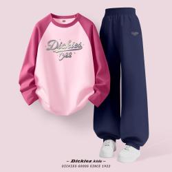 Dickies 儿童秋季套装洋气时髦插肩长袖T恤运动裤两件套中大童休闲装