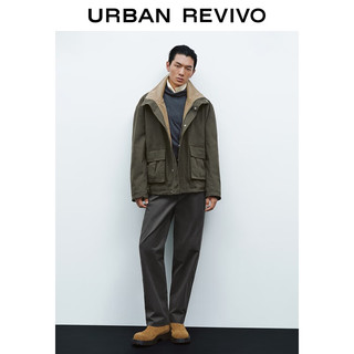 URBAN REVIVO UMF150095 工装立领夹克 军绿 S