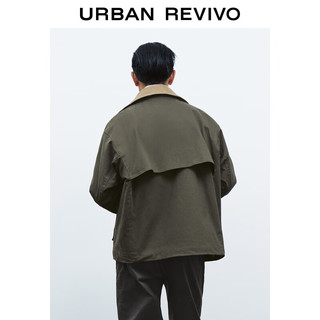 URBAN REVIVO UMF150095 工装立领夹克 军绿 S