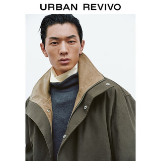 URBAN REVIVO UMF150095 工装立领夹克 军绿 S