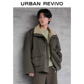 URBAN REVIVO UMF150095 工装立领夹克 军绿 S