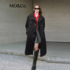 MO&Co. 鸭绒羽绒服高领立领菱格纹黑色宽松长款摩安珂 黑色 L 170