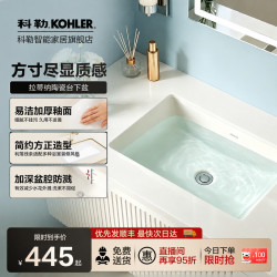 科勒 2215T 抗菌防污陶瓷 方形台下盆拉蒂纳浴室卫生间洗手盆陶瓷洗脸盆21寸