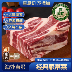 京东超市 海外直采 原切大块牛腩3斤 (2肥:8瘦) 自营牛肉 生鲜火锅食材