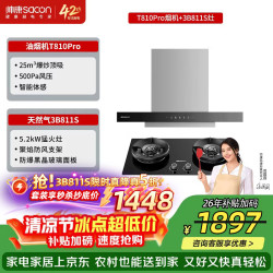 帅康 欧式抽油烟机燃气灶套装 25m³大吸力挥手智控 烟灶两件套T810 3B811S天