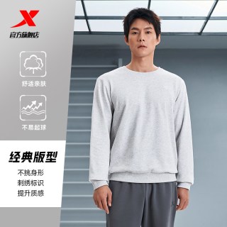 移动端：特步 0102 宽松圆领针织卫衣 正黑色-常规款 M