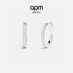 APM Monaco Promesse 白色几何圈形耳环