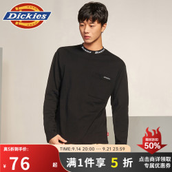 Dickies 情侣款长袖T恤 圆领打底 T恤男女同款 DK009718