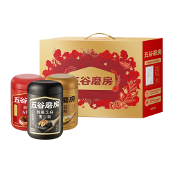 五谷磨房 团圆三宝礼盒 五黑粉五红粉黑芝麻糊猴头菇 1638g