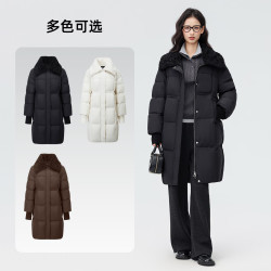 千仞岗 真五折~650+蓬松90绒子长款大翻领羽绒服