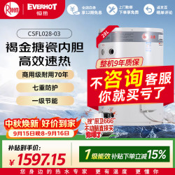 Rheem EVERHOT28升立式电热水器京东自营上门安装 抑菌 可做厨宝一级能