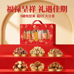 洽洽 坚果礼盒 中秋节日高端罐装 纯坚果 福禄呈祥坚果礼盒 1.053kg/6罐