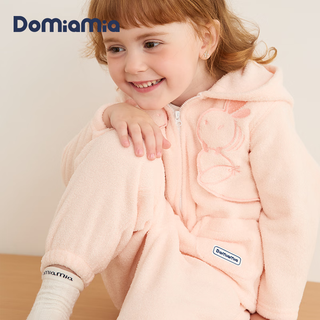 DOMIAMIA 伊粒绒抗静电 白桃粉 100cm 儿童家居服套装