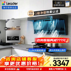 海尔 Leader统帅顶侧双吸油烟机燃气灶具煤气灶套装26立方抽油烟机大吸力家用厨房三件套装一级能效7