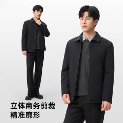 千仞岗 蛋白丝面料 700+蓬松衬衫翻领95鸭绒夹克