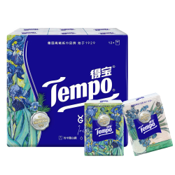 得宝 梵高鸢尾雪松香印花手帕纸 4层7张*12包