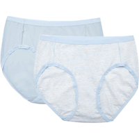 全棉时代 女士内裤 100%棉里裆 柔肤色+烟粉色 L码 2条装