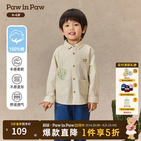 Paw in Paw PawinPaw卡通小熊童装25年秋季新款男宝宝长袖衬衫舒适外套 Ivory象牙色/39 120