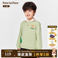 Paw in Paw PawinPaw卡通小熊童装25年秋季新款男宝宝翻领卫衣 Green绿色/40 100