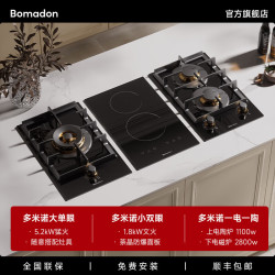 Bomadon 单眼双眼燃气灶欧式嵌入式天然气液化气大火灶具自由搭配煤气灶 T8多米诺三件套组合套装