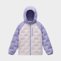 蕉内 小氢气5系儿童连帽羽绒服 防泼水 薄雾紫拼色 130
