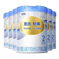 惠氏 铂臻较大婴儿配方奶粉2段（6-12月）780g*6罐 进口DHA 脑磷脂群