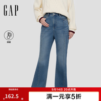 Gap 女装秋季款内磨毛保暖切线设计合身中腰经典喇叭牛仔裤793158 中度水洗 28 (165/72A)亚洲尺码