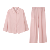 安之伴 100%纯棉 浅豆沙 L 女士家居服套装