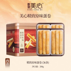 美心 精致原味鸡蛋卷 黄油曲奇糕点 208克 高档铁罐装