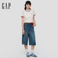 Gap 859036 复古logo刺绣 象牙白 L 女士T恤