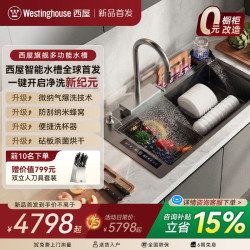 西屋电气 西屋（Westinghouse）厨房智能水槽不锈钢304抗菌蜂窝耐磨多功能洗菜盆家用超声波清洗 R8